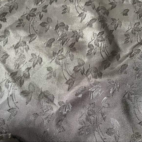 Vintage 1970s Barbizon Slip Dress Midi Lace Trim Floral Vines Black L EUC - Picture 13 of 13